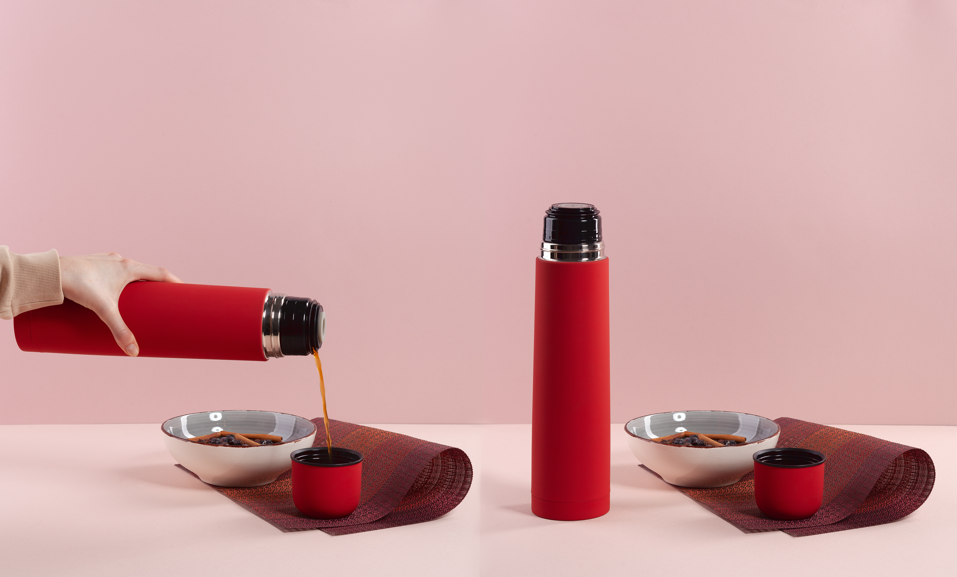 Термос "Родос", покрытие soft touch, 1 л., серый