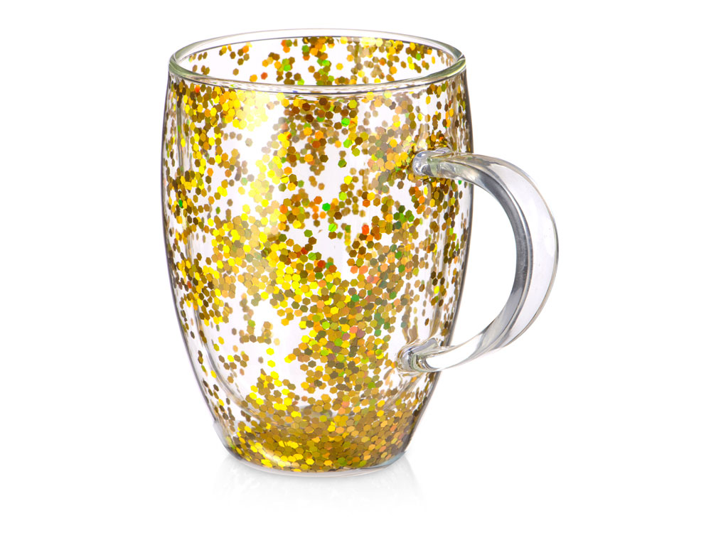 Кружка с двойными стенками с блестками Festival с логотипом Eat&Bite | Print Logo