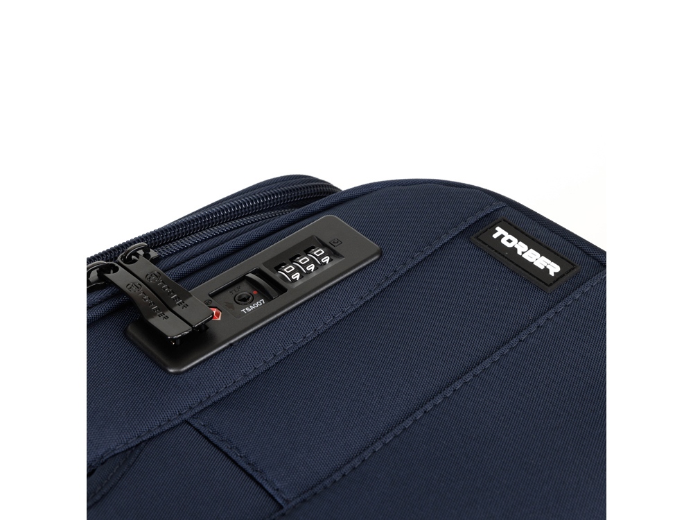 Чемодан TORBER БРОСНО, синий, нейлон 600D, 48 х 30 х 78 см, 85 л