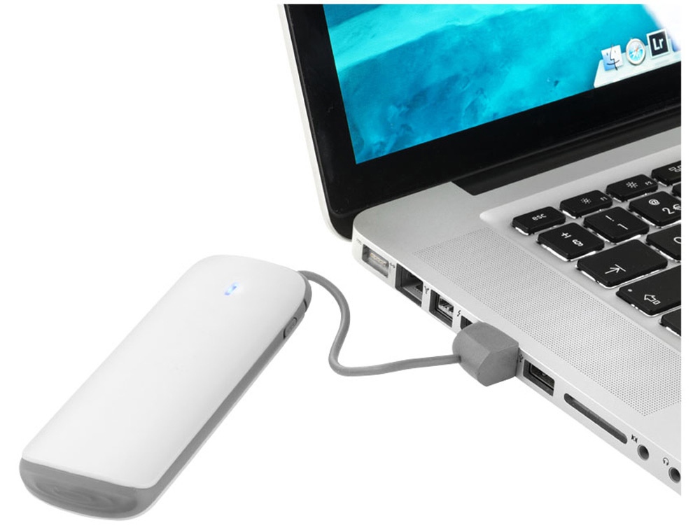 Портативное зарядное устройство Флэт, 3000 mAh, белый