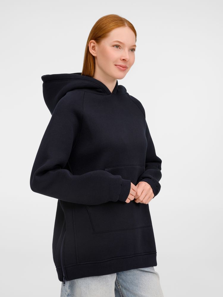 Худи унисекс оверсайз Easy Street, темно-синее, размер XS/S