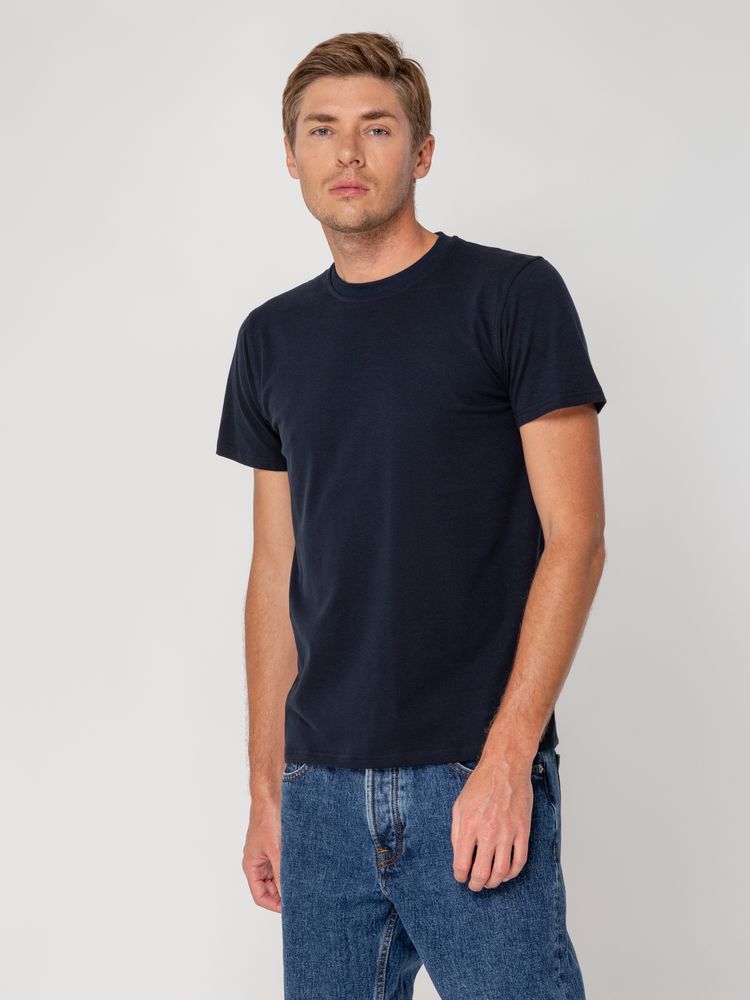 Футболка мужская T-bolka Stretch, темно-синяя (navy), размер M