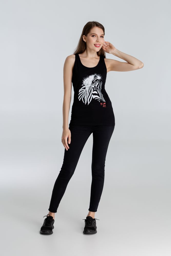 Майка женская «Арт-рокстар. Kiss Me» — пример нанесения логотипа (Принтэссенция) | Print Logo