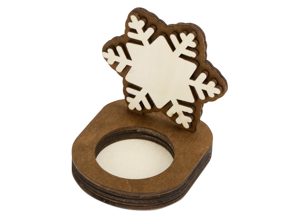 Подсвечник Снежинка с логотипом  | Print Logo