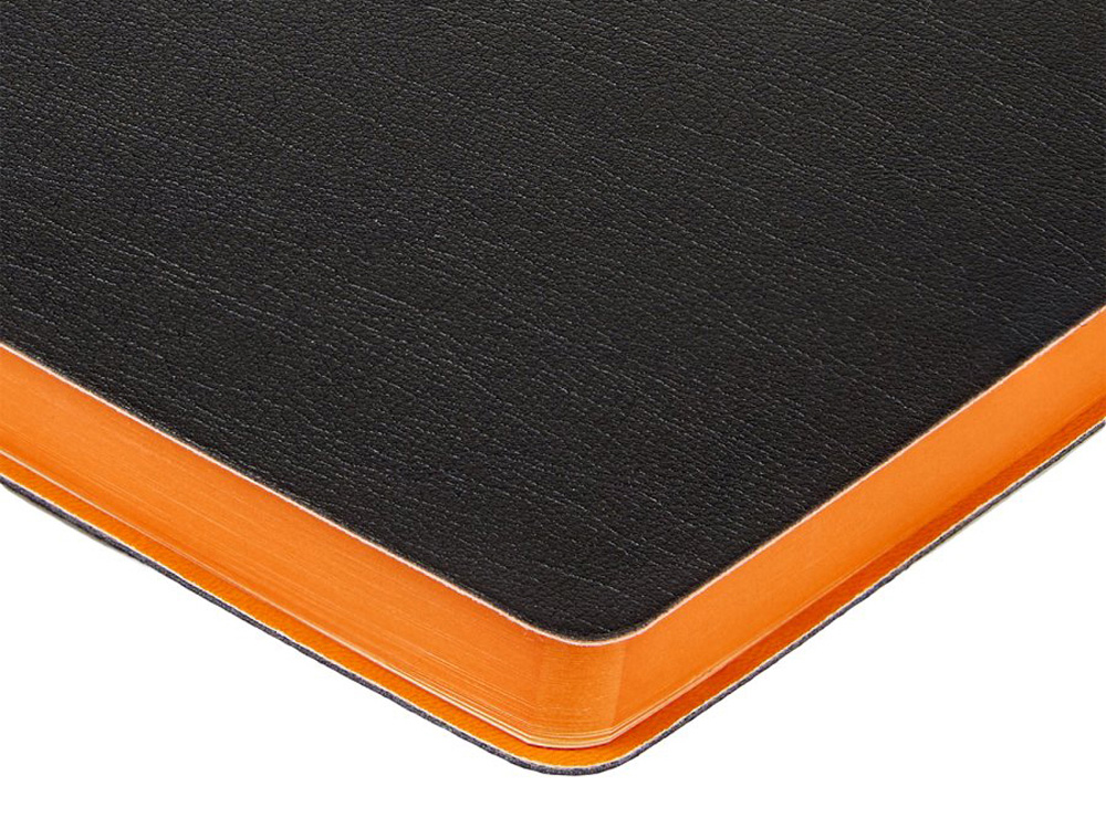 Ежедневник недатированный А5 Boston, черный (оранжевый обрез)