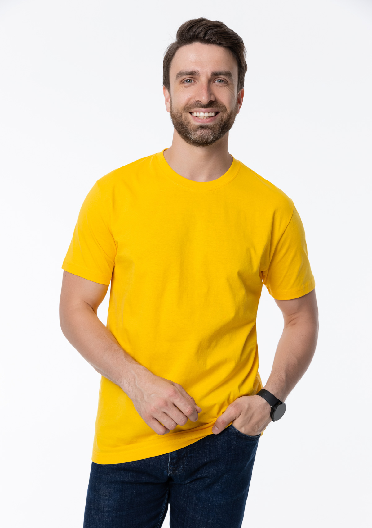Футболка унисекс STAN, хлопок 150, 51, Жёлтый,  (12/1)  (54/XXL)