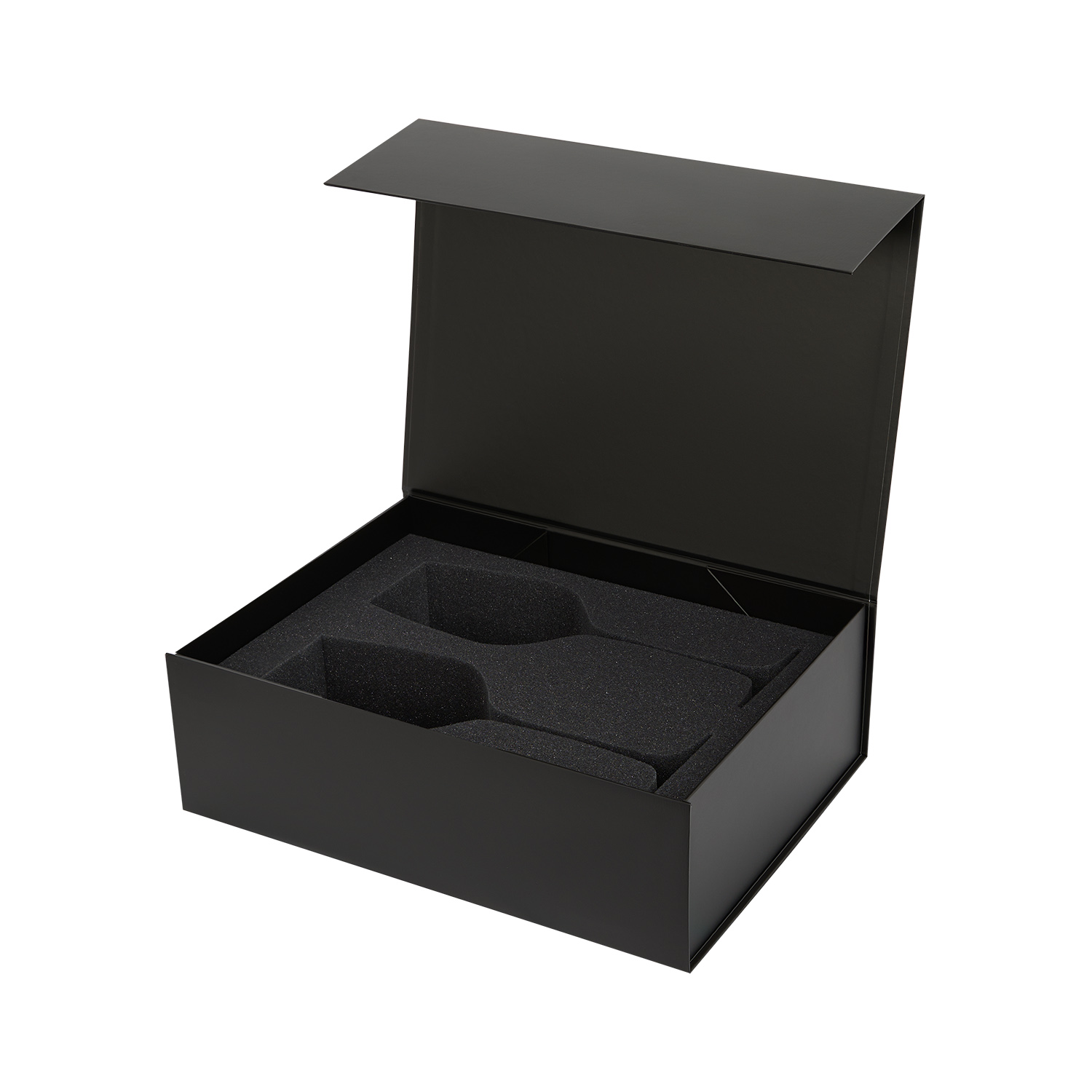 Ложемент под 2 бокала для вина (рифленое стекло) в среднюю коробку-трансформер (арт. 695721) — пример нанесения логотипа (Portobello подарочная упаковка) | Print Logo