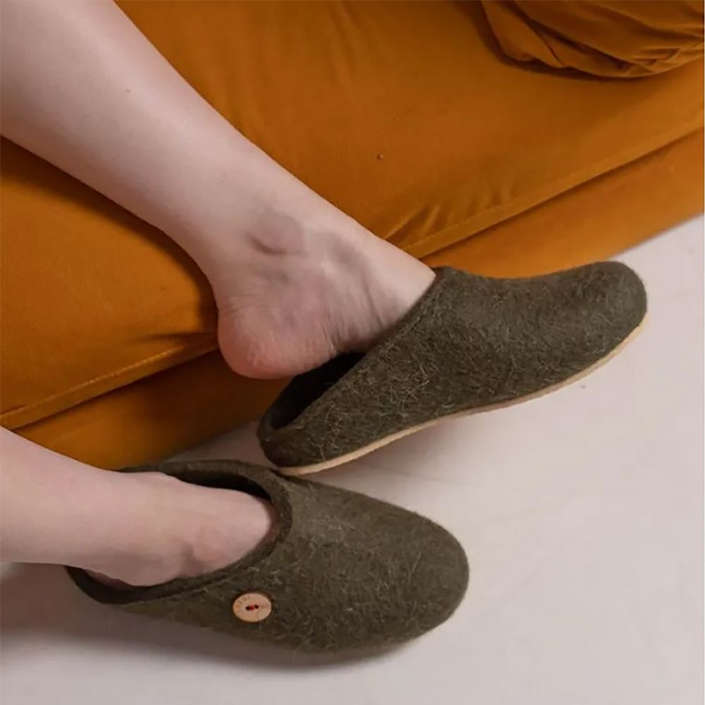 Домашние валенки Step, зеленые (олива), размер 44