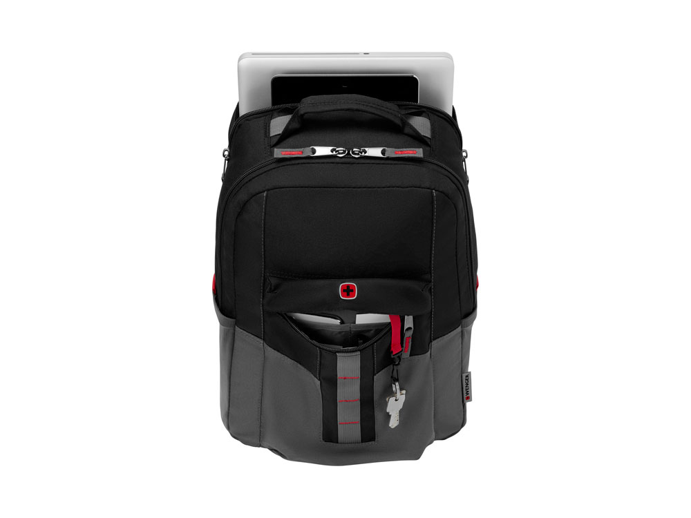 Рюкзак Ero Pro WENGER 16, черный/серый, полиэстер, 34 x 25 x 45 см, 20 л