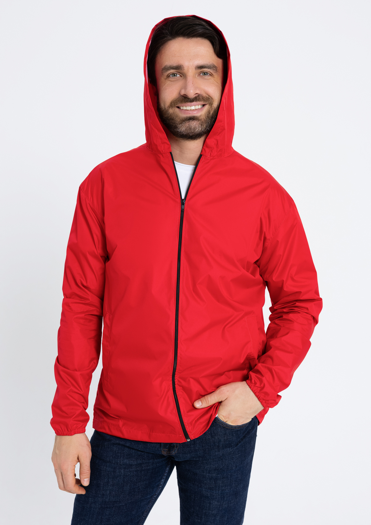 Ветровка унисекс STAN дюспо 210T, 85, 59, Красный,  (14)  (50/L)