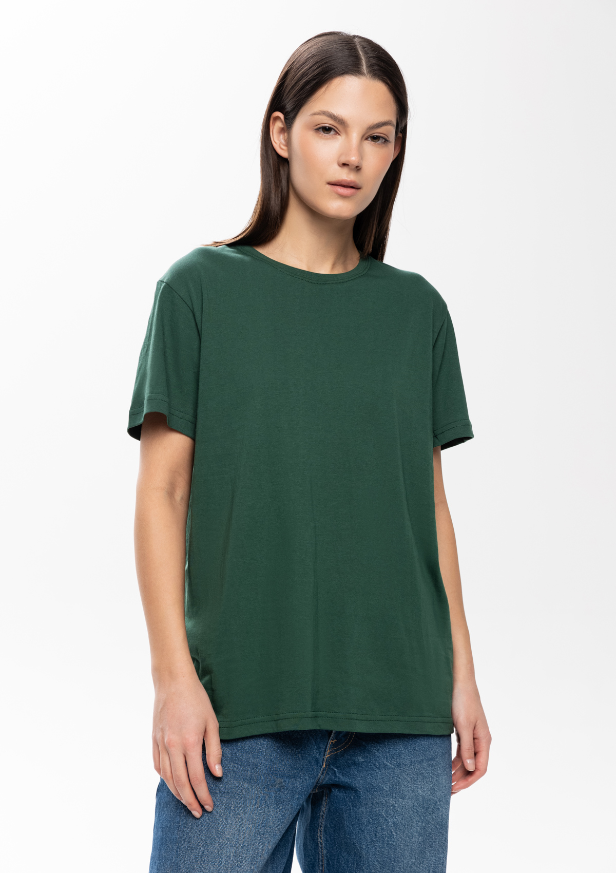 Футболка унисекс без бокового шва STAN хлопок 160, 02, Тёмно-зелёный,  (130)  (44/XS)