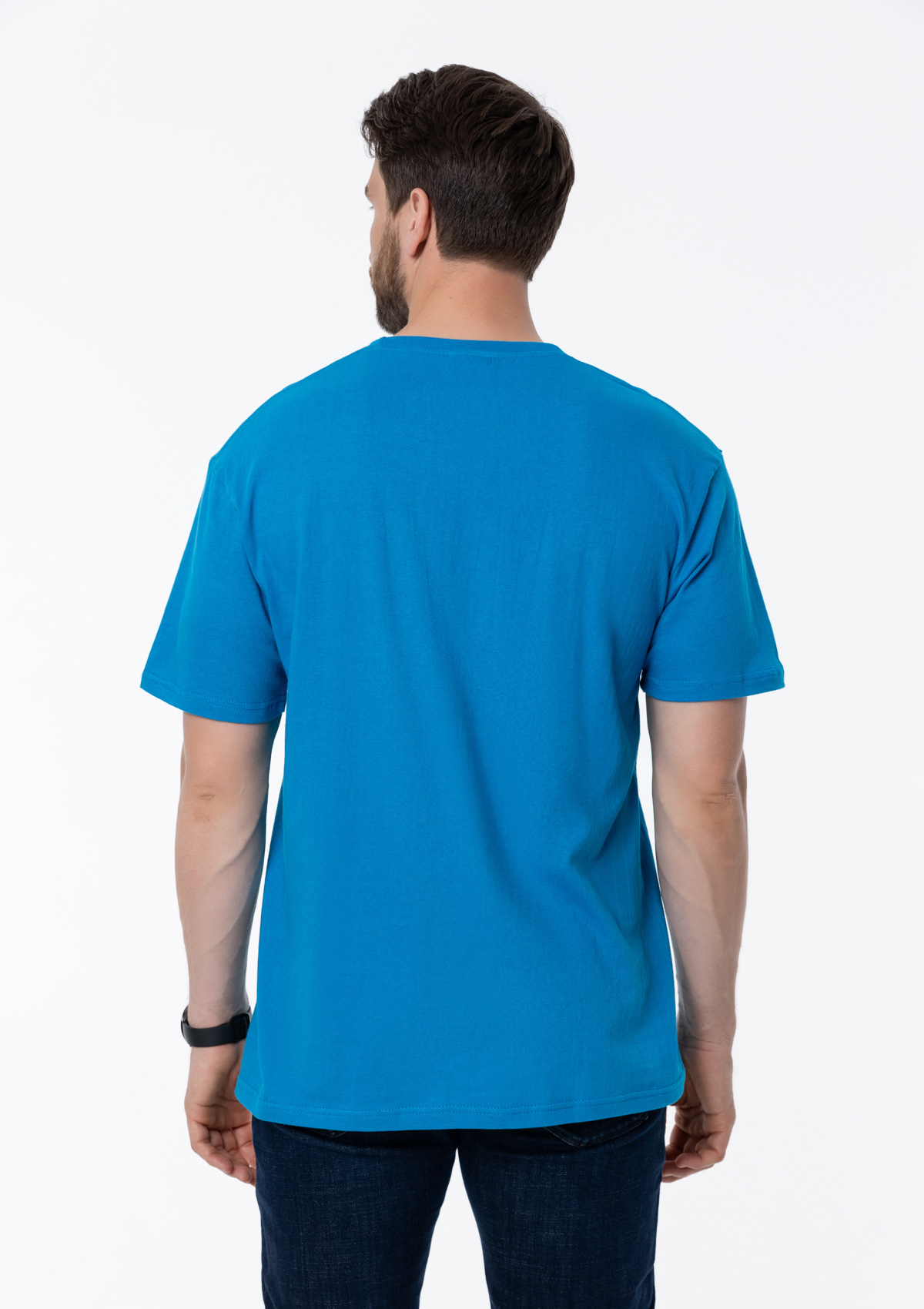 Футболка унисекс без бокового шва STAN хлопок 160, 02, Лазурный,  (40/1)  (48/M)