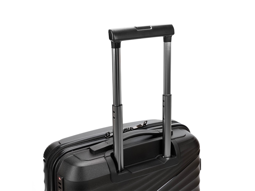 Чемодан TORBER НЕВО, чёрный, полипропилен, 40 х 25 х 55 см, 32 л