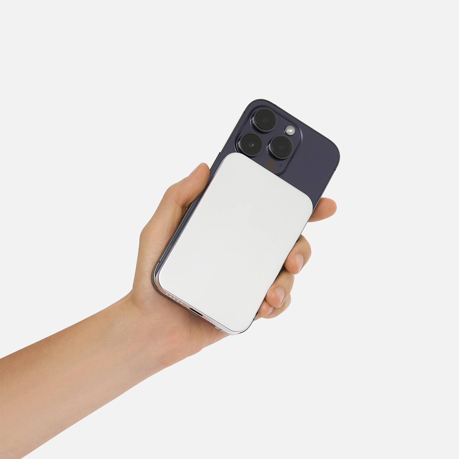 Внешний аккумулятор Артекс PD (Artex PD) 5000mAh с функцией беспроводной зарядки 15W, титановый фото на сайте Print Logo.