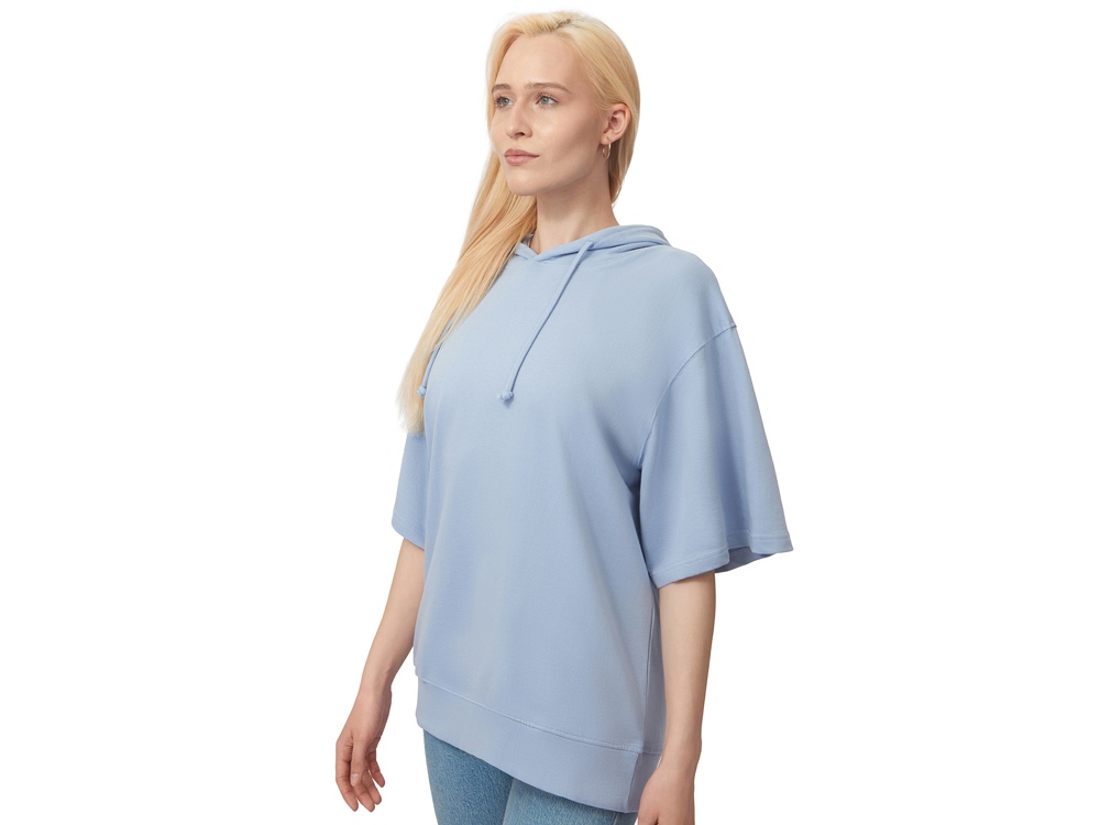 Худи оверсайз с коротким рукавом Warsaw унисекс, небесно-голубой