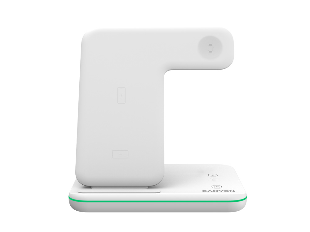 Беспроводное зарядное устройство для гаджетов 3-в-1 с технологией QI Canyon WS-303 (CNS-WCS303W), 15W, белый