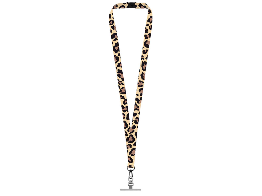 Ланъярд 2 см под сублимацию с трендовым карабином, замком обрыва и металлическим держателем для телефона, черный