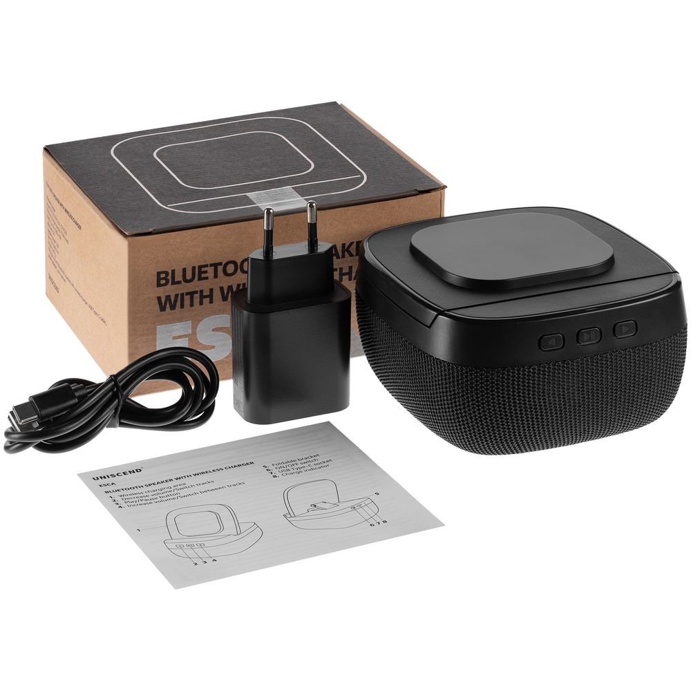 Колонка c беспроводной зарядкой Esca и подсветкой лого