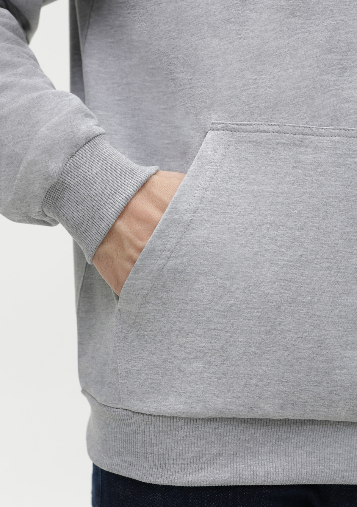 Худи унисекс STAN футер без начёса 260, 23, Серый меланж,  (50/60)  (40/3XS)