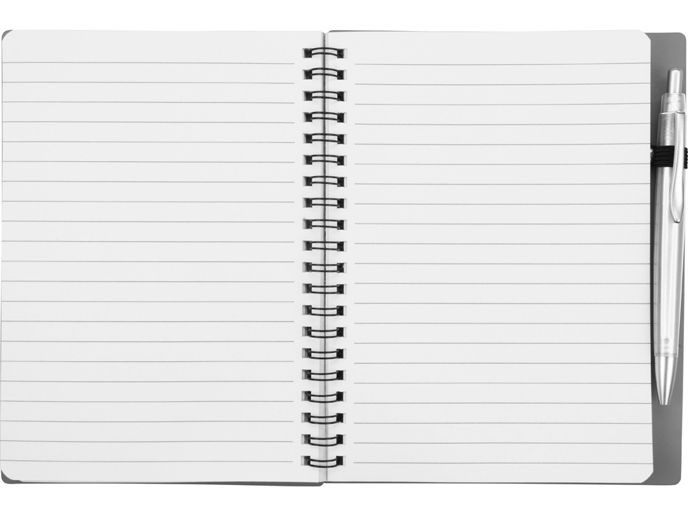 Блокнот Контакт с ручкой, серый