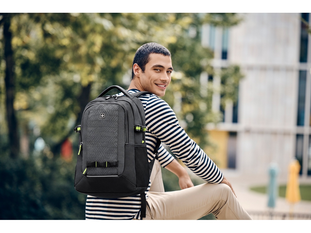 Рюкзак WENGER NEXT Ryde 16, антрацит/черный, переработанный ПЭТ/Полиэстер, 32х21х47 см, 26 л.