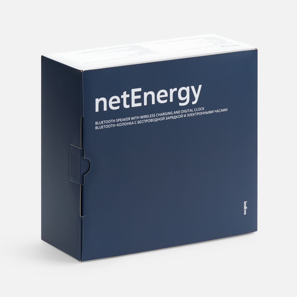 Bluetooth-колонка с беспроводной зарядкой и часами netEnergy