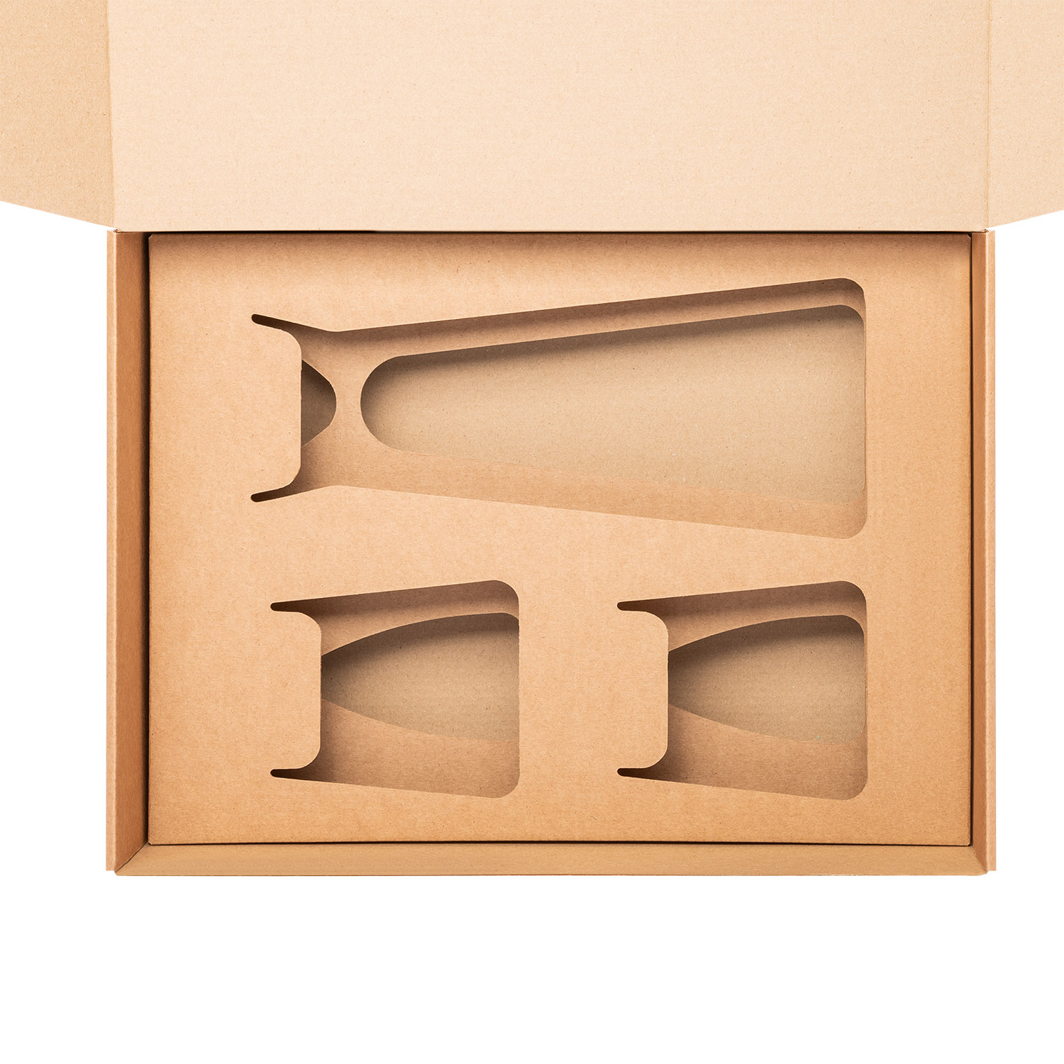 Доп. Ложемент под декантер + 2 низких стакана в среднюю универсальную коробку (арт. 21002.020) с логотипом Portobello подарочная упаковка | Print Logo