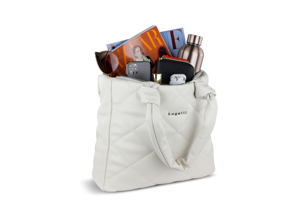 Сумка-шоппер BUGATTI Cara, белая, полиуретан, 43х11х32 см, 10 л