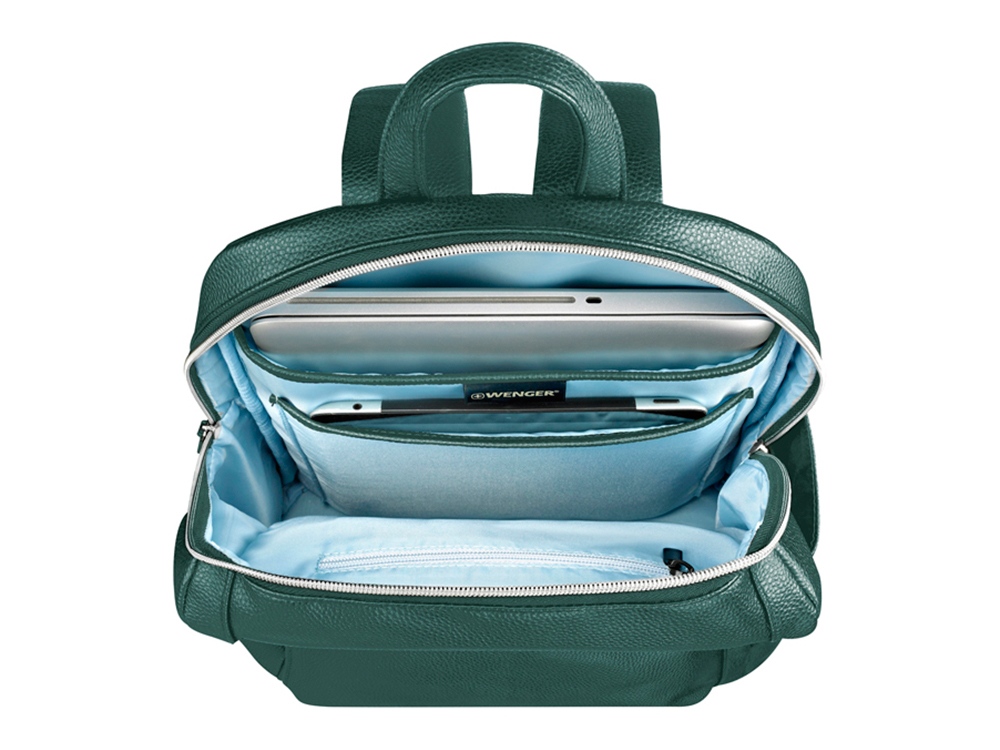 Рюкзак женский WENGER LeaMarie, ПВХ/полиэстер, 31x16x41 см, 18 л, зеленый