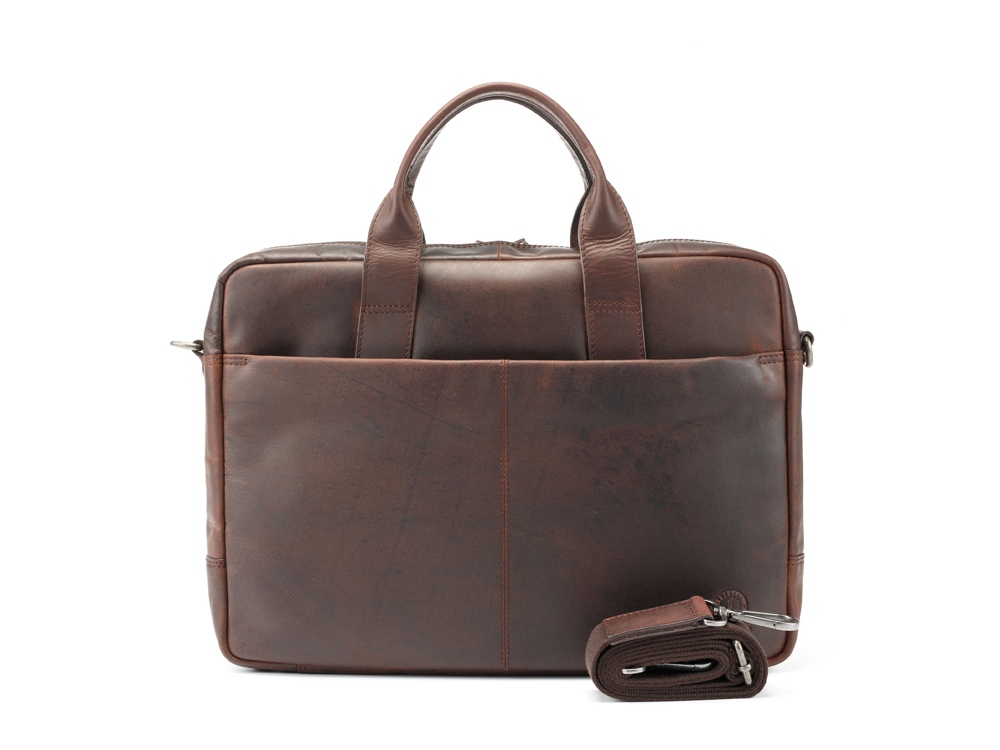 Сумка KLONDIKE DIGGER Mavis, натуральная кожа в темно-коричневом цвете, 32 x 40 x 8 см