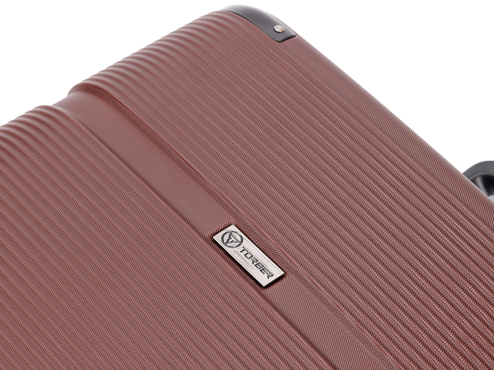 Чемодан TORBER ОНЕГА, бордовый, ABS-пластик, 79,5 х 51 х 29 см, 103 л
