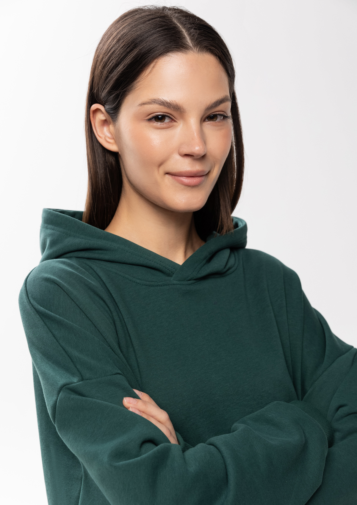 Худи унисекс STAN оверсайз футер без начёса 350, 66, Тёмно-зелёный,  (130)  (44/XS)