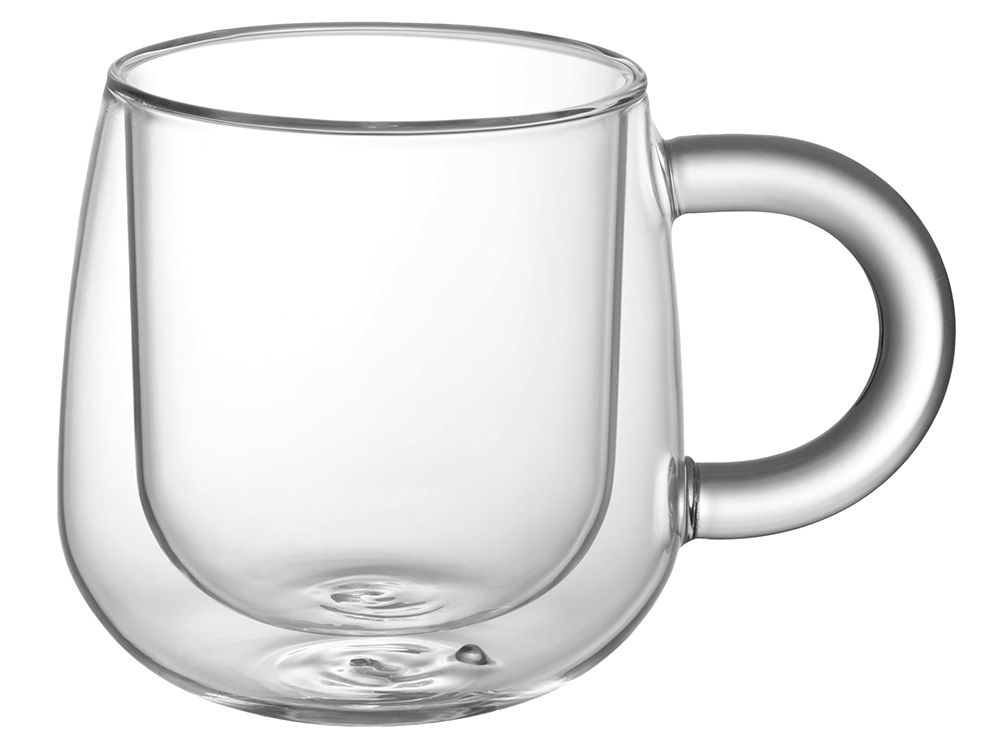 Кружка с двойными стенками с широкой ручкой Fog, прозрачный