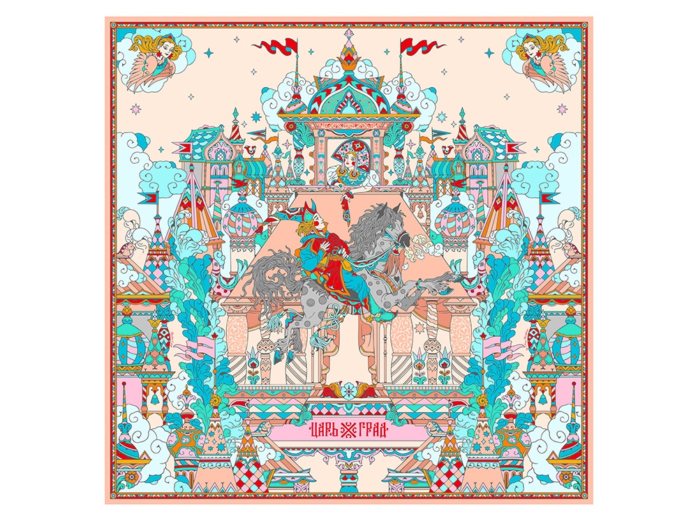 Платок Царьград с логотипом Русские в моде | Print Logo