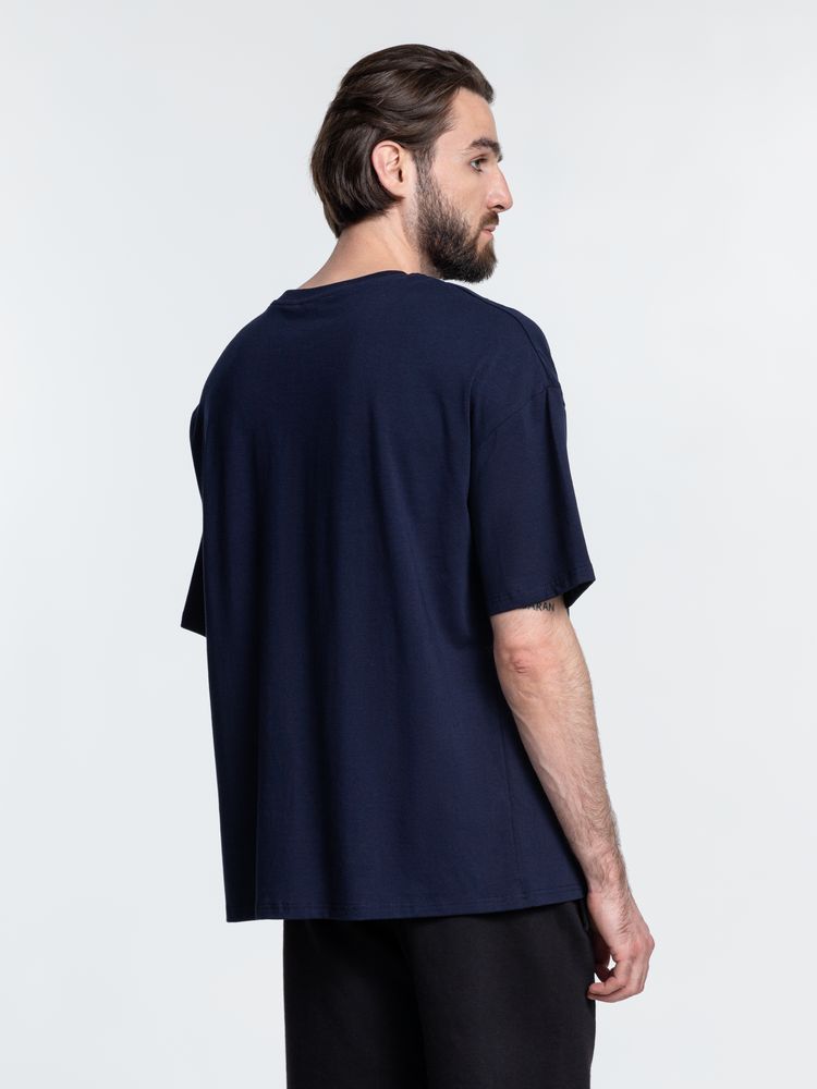 Футболка унисекс оверсайз Crosstown, темно-синяя, размер XXL