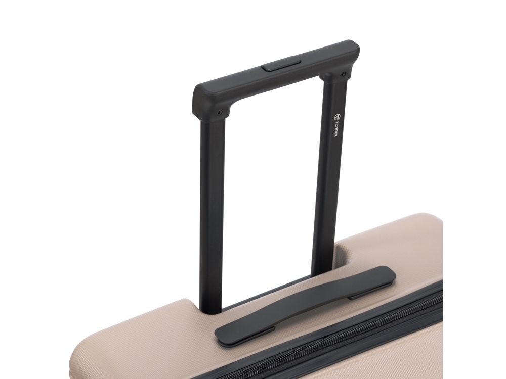 Чемодан TORBER ЭЛЬТОН, песочный, ABS-пластик, 47 х 29 х 78 см, 96 л