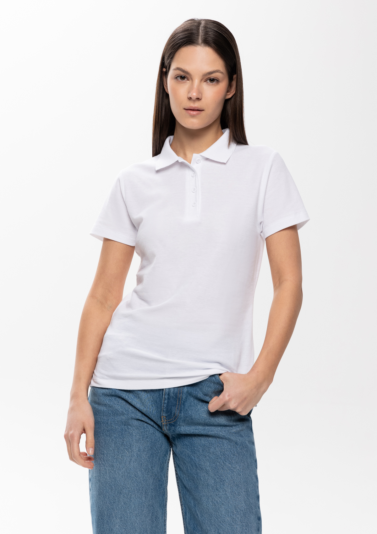 Рубашка поло женская STAN хлопок/полиэстер 185, 04WL, Белый,  (10/1)  (52/XXL)