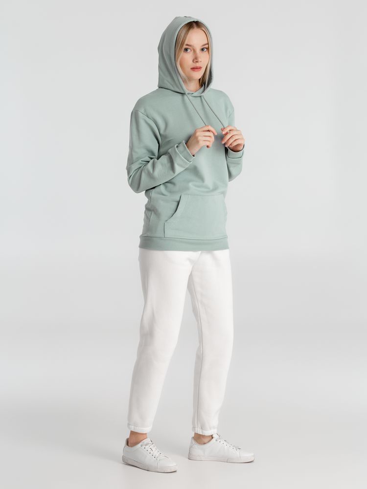 Толстовка с капюшоном унисекс Hoodie, серо-зеленая, размер S