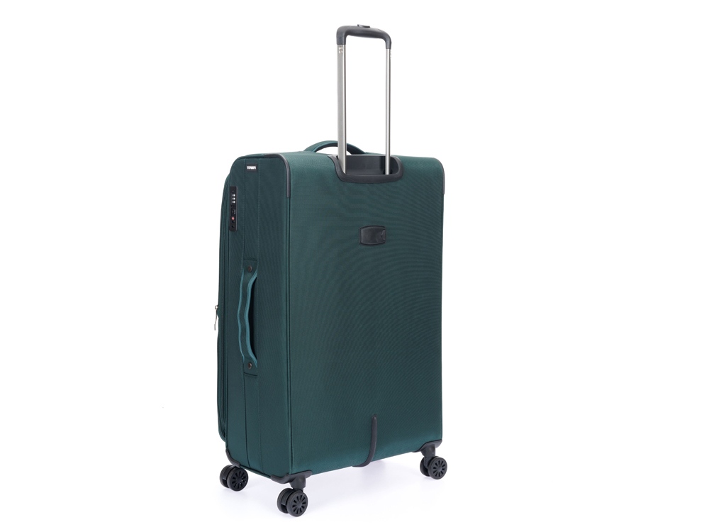 Чемодан TORBER СЕЙД, тёмно-зелёный, нейлон 600D, 48 х 26,5 х 78 см, 85 л
