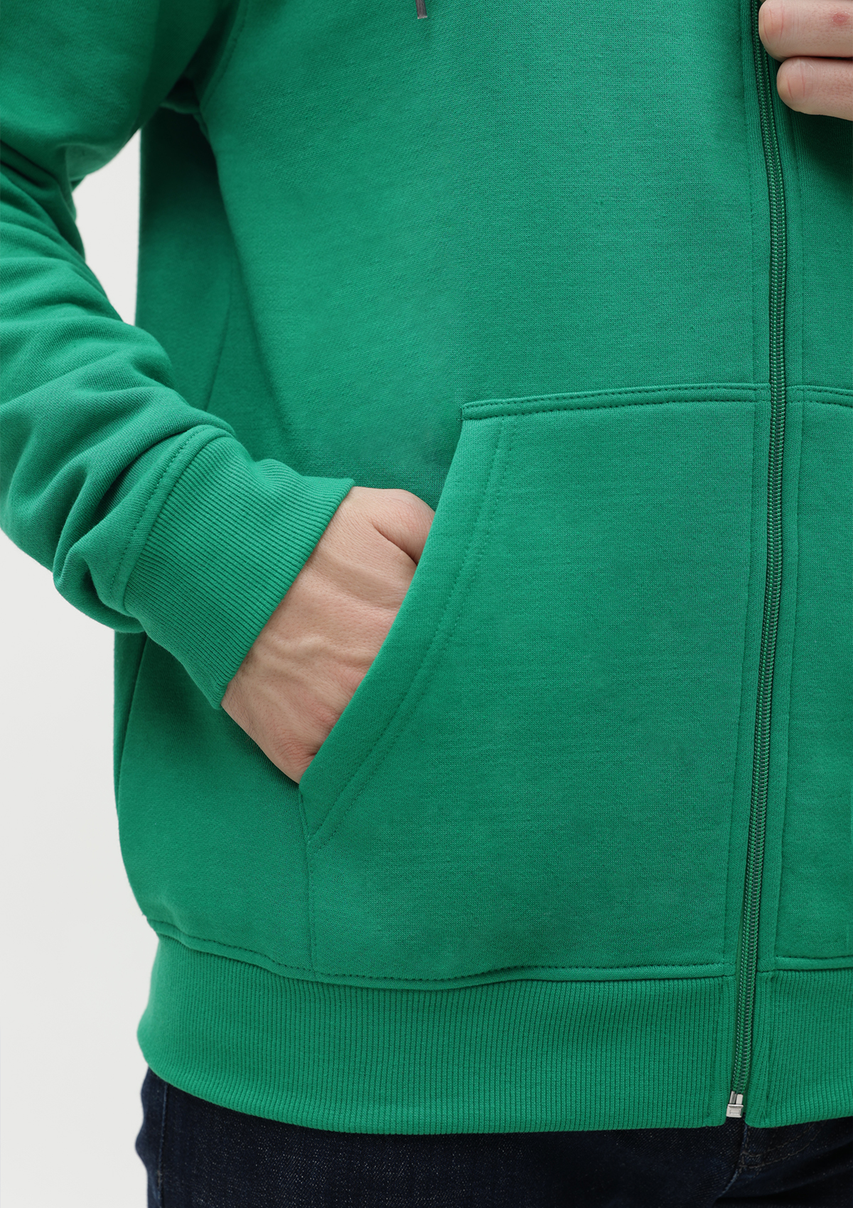 Толстовка мужская STAN с капюшоном на молнии футер с начёсом 280, 17, Зелёный,  (30/1)  (56/XXXL)