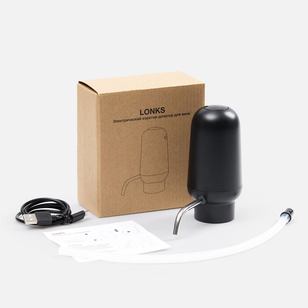 Электрический аэратор-дозатор для вина Lonks фото на сайте Print Logo.