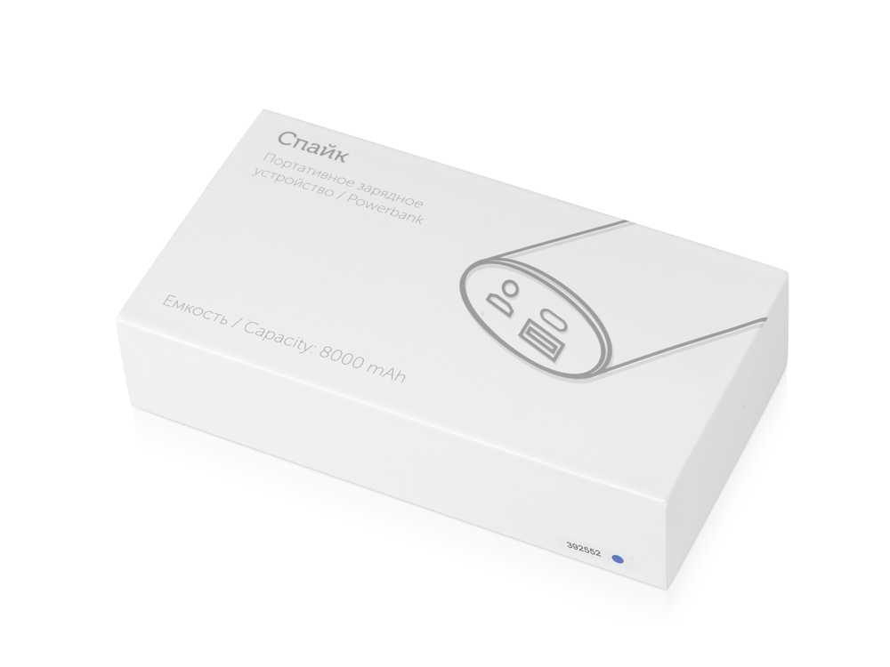 Портативное зарядное устройство Спайк, 8000 mAh, синий