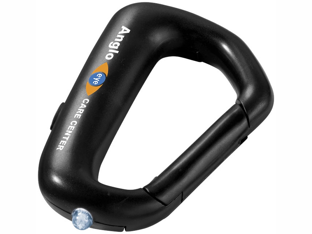 Брелок Proxima с карабином и фонариком, черный