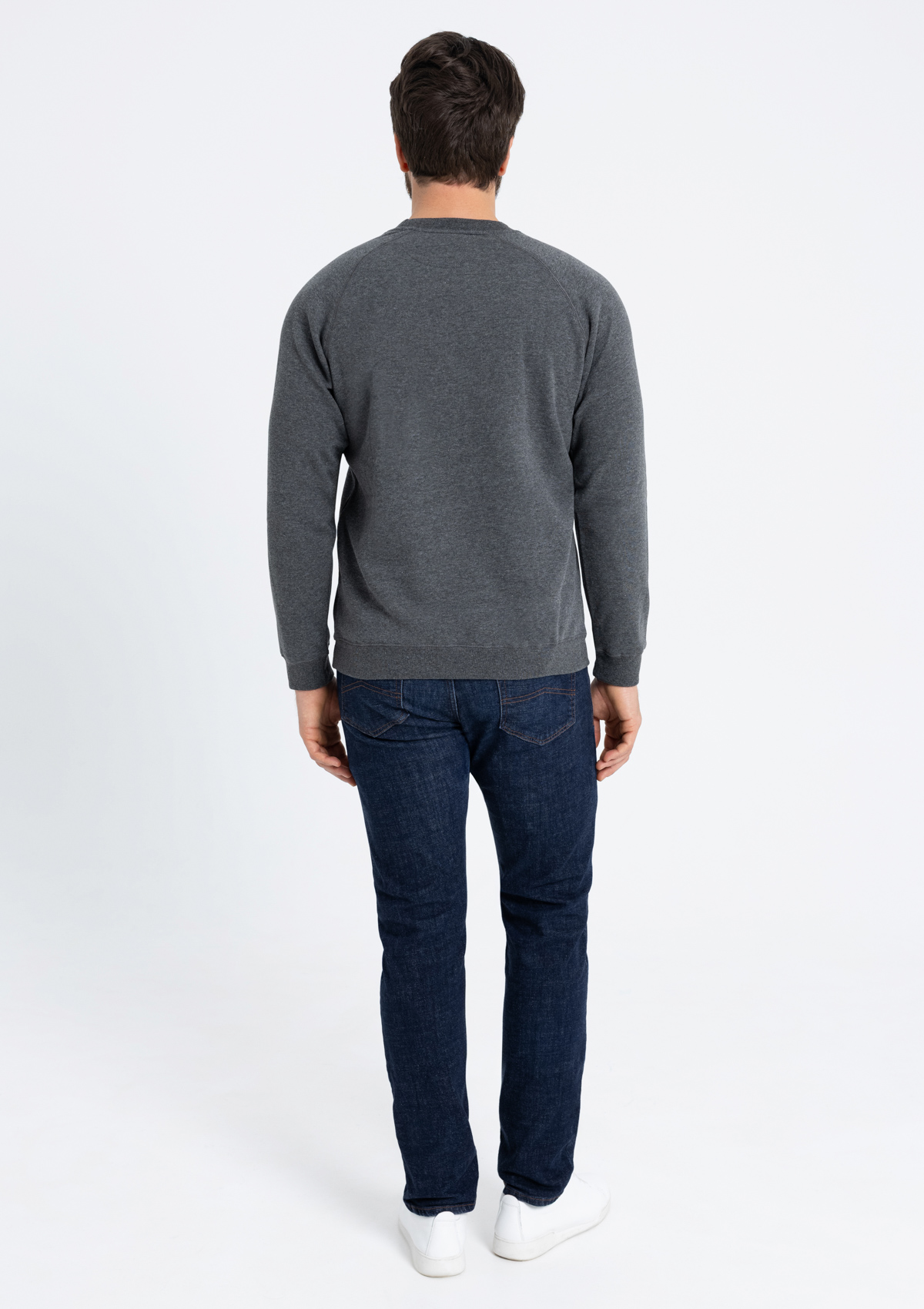 Свитшот унисекс STAN футер с начёсом 260, 53, Тёмный меланж,  (60/1)  (52/XL)