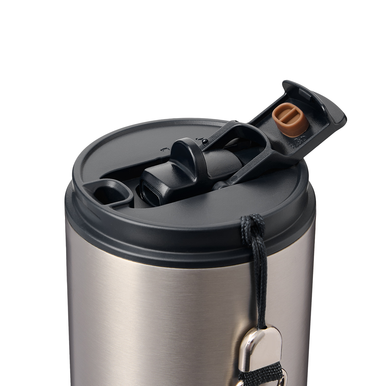 Термокружка вакуумная Авеню (Avenue), серая — пример нанесения логотипа (Portobello Термокружки) | Print Logo