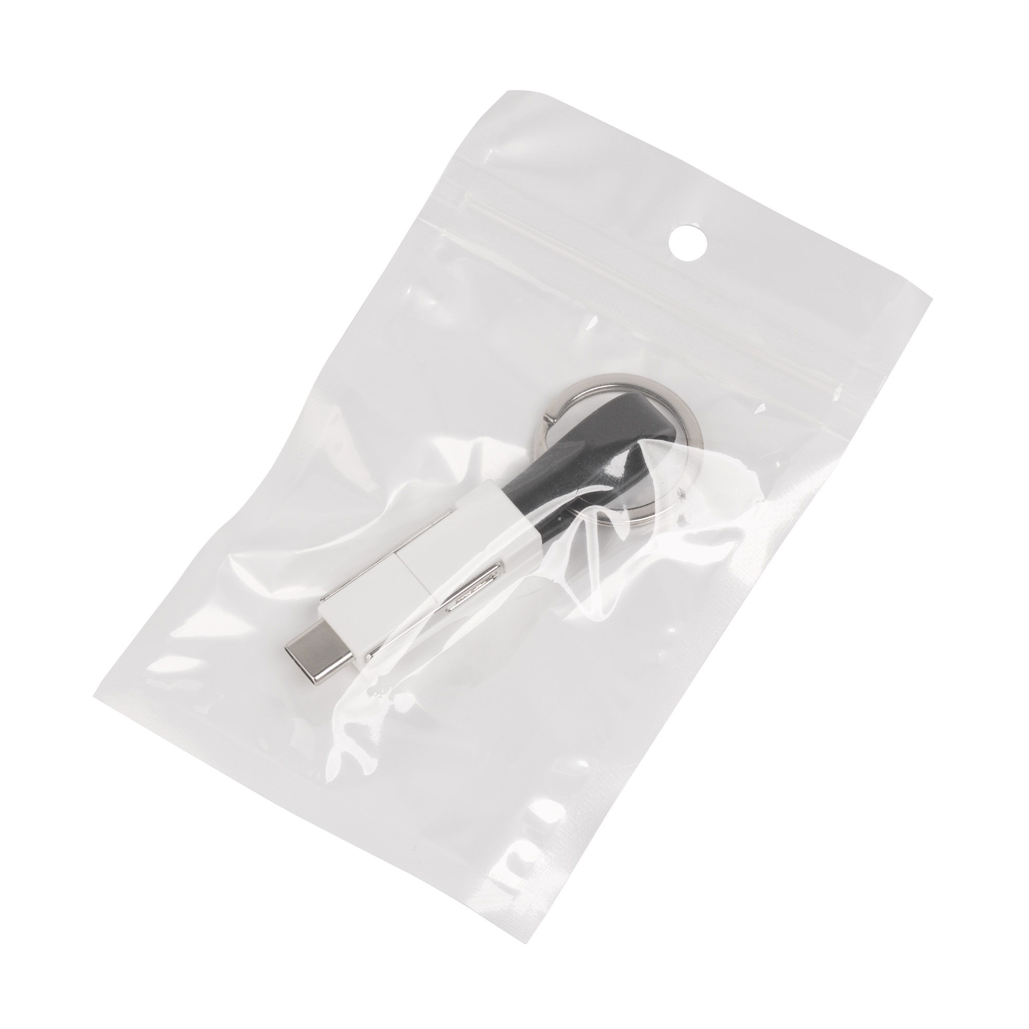 Брелок-кабель-трансформер 3-в-1, белый