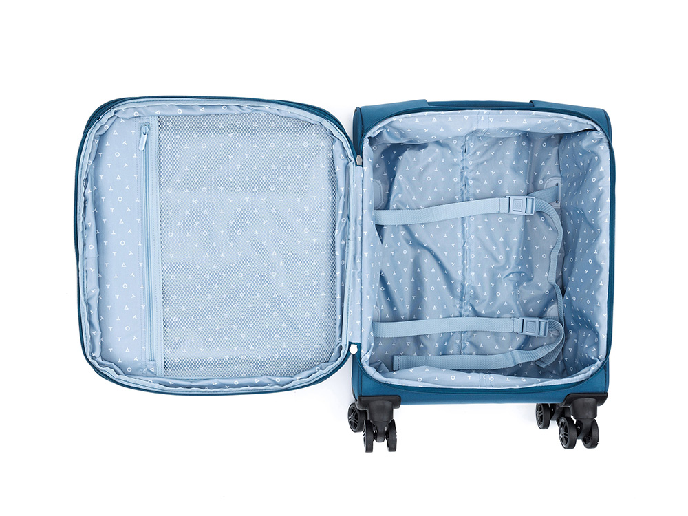 Чемодан TORBER ВИВИ, синий, полиэстер, 39 х 20 х 54 см, 36 л