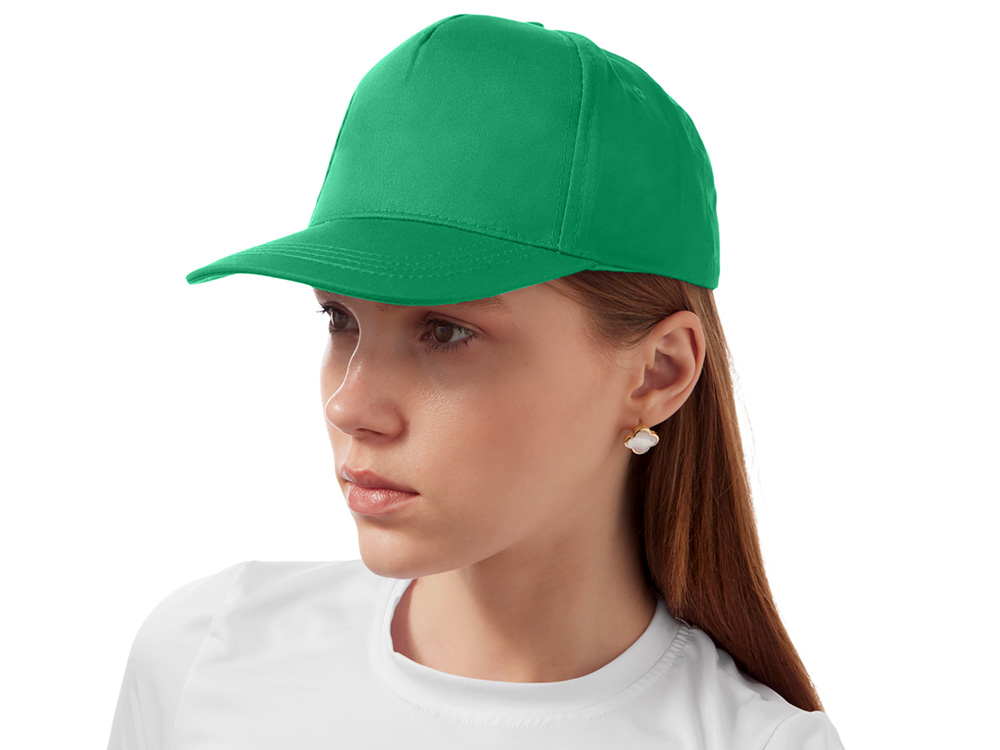 Бейсболка Мемфис 230 5-панельная, зеленая