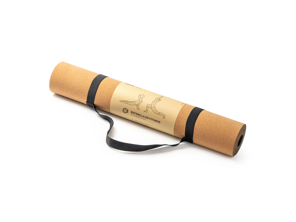 Коврик для йоги из натуральной пробки AURA с логотипом  | Print Logo