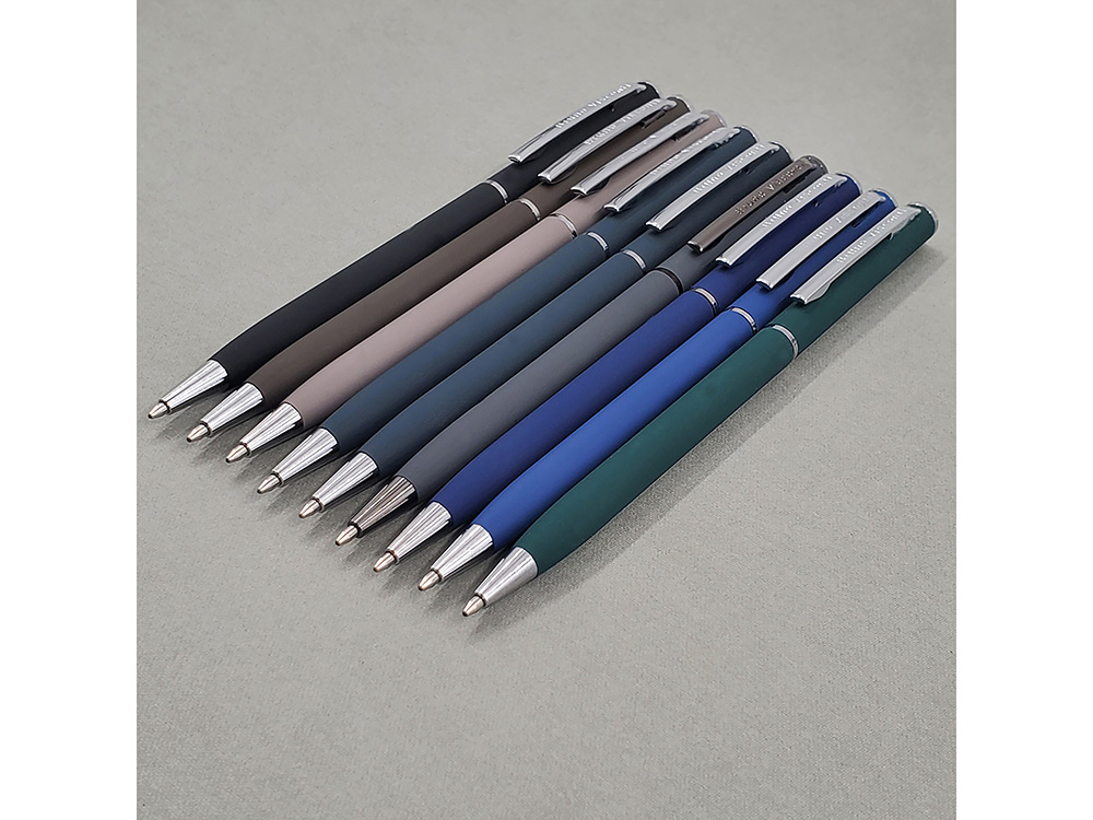 Ручка шариковая автоматическая BrunoVisconti® PALERMO цвет корпуса синий, soft-touch, 0.7 мм